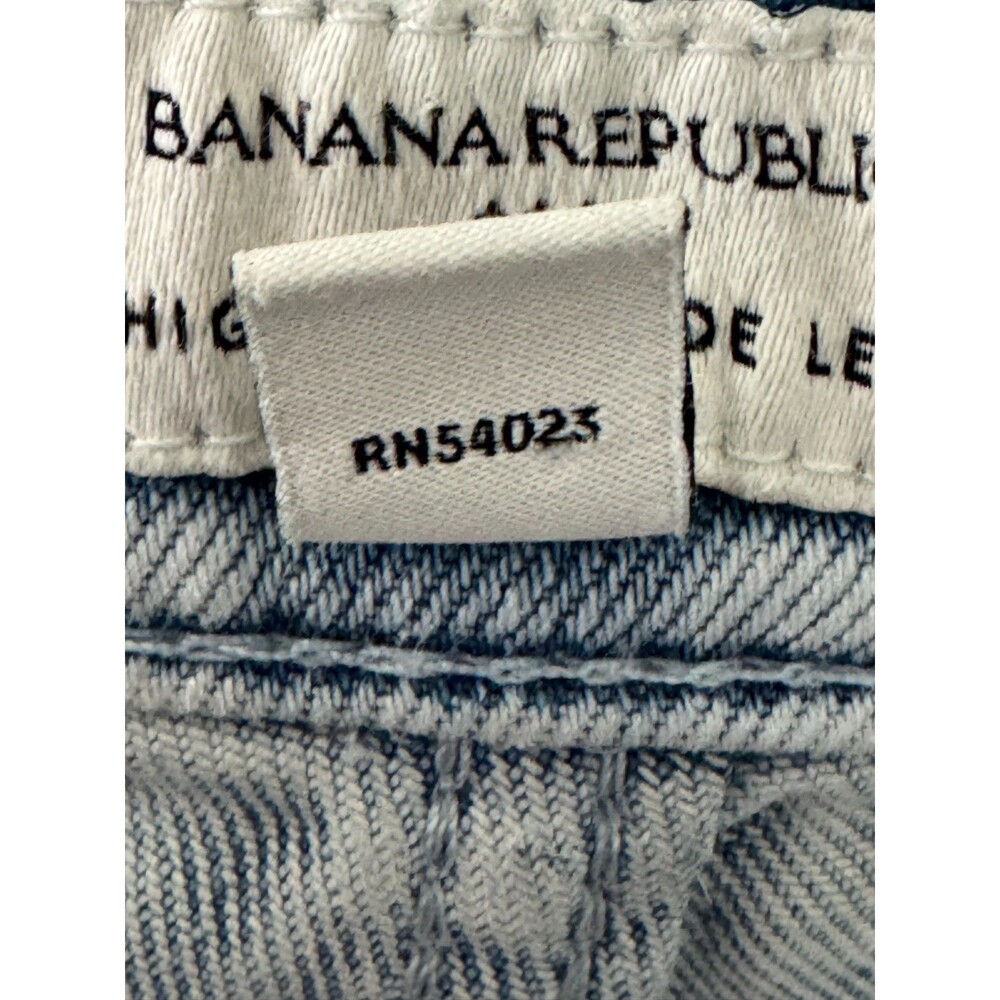 Banana Republic High Rise Wide Leg Cropped Jeans Womens 27 Light Wash Raw Hem - Picture 5 of 12